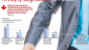 Odsetek zadłużonych gospodorstw domwych