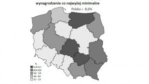 Odsetek osób, które w 2014 r. otrzymały wynagrodzenie co najwyżej minimalne