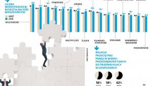 Mikroprzedsiębiorstwa - liczba na 1000 mieszkańców