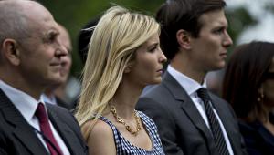 Ivanka Trump i Jared Kushner podczas konferencji w Białym Domu